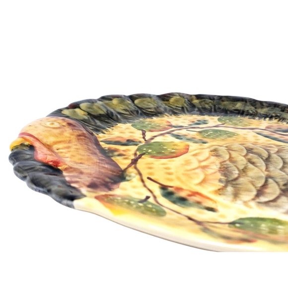 Vintage Hand Painted in Italy Majolica Italica ARS Ceramic Turkey Serving Dish - Picture 4 of 11